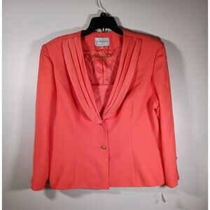 NWT Lily & Taylor Vintage Pink 80s Insert Pleated Dynasty Womens Blazer Size 24